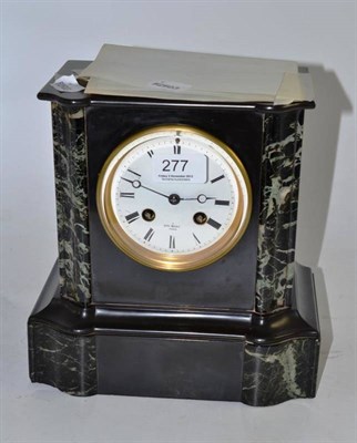 Lot 277 - A black slate mantel clock by Henry Marc, Paris