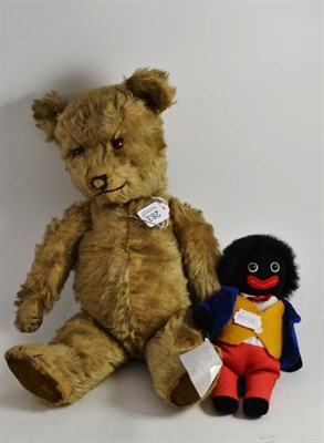 Lot 283 - A Chad Valley blonde plush teddy bear and a Golly (2)