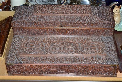 Lot 287 - Carved wood lap desk