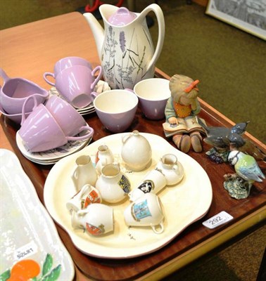 Lot 292 - Midwinter ";Whispering Grass"; coffee set and assorted china including Goss, Beswick ";Circus";...