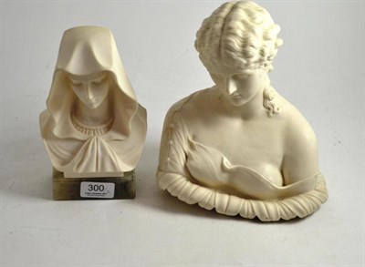 Lot 300 - Parian bust of a Clyte and a religious bust