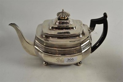 Lot 305 - A George III silver teapot, probably Crispin Fuller, London 1808