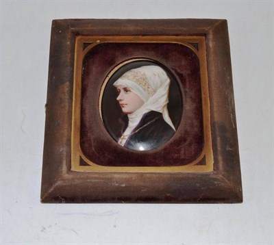 Lot 318 - A Continental miniature portrait on porcelain