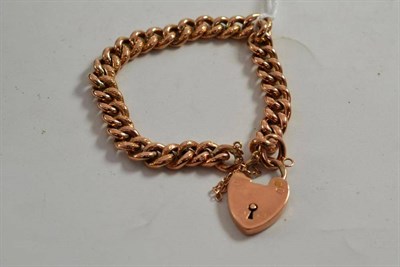 Lot 352 - A rose coloured curb and lock bracelet