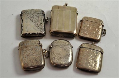 Lot 355 - Six various silver vesta cases