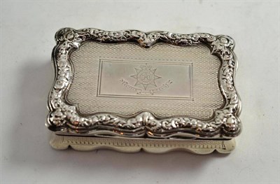 Lot 357 - A silver regimental snuff box