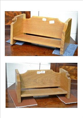 Lot 377 - A pair of Wren Man oak book troughs