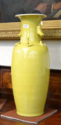 Lot 378 - A large Chinese yellow ground vase