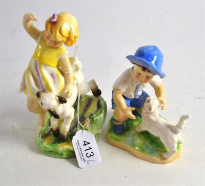 Lot 413 - Two Worcester china figures by F.G. Doughty - 'September' and 'April'