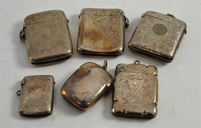 Lot 414 - Six various silver vesta cases