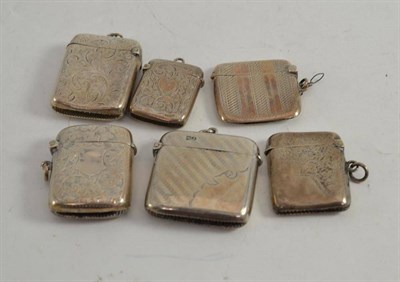 Lot 415 - Six various silver vesta cases