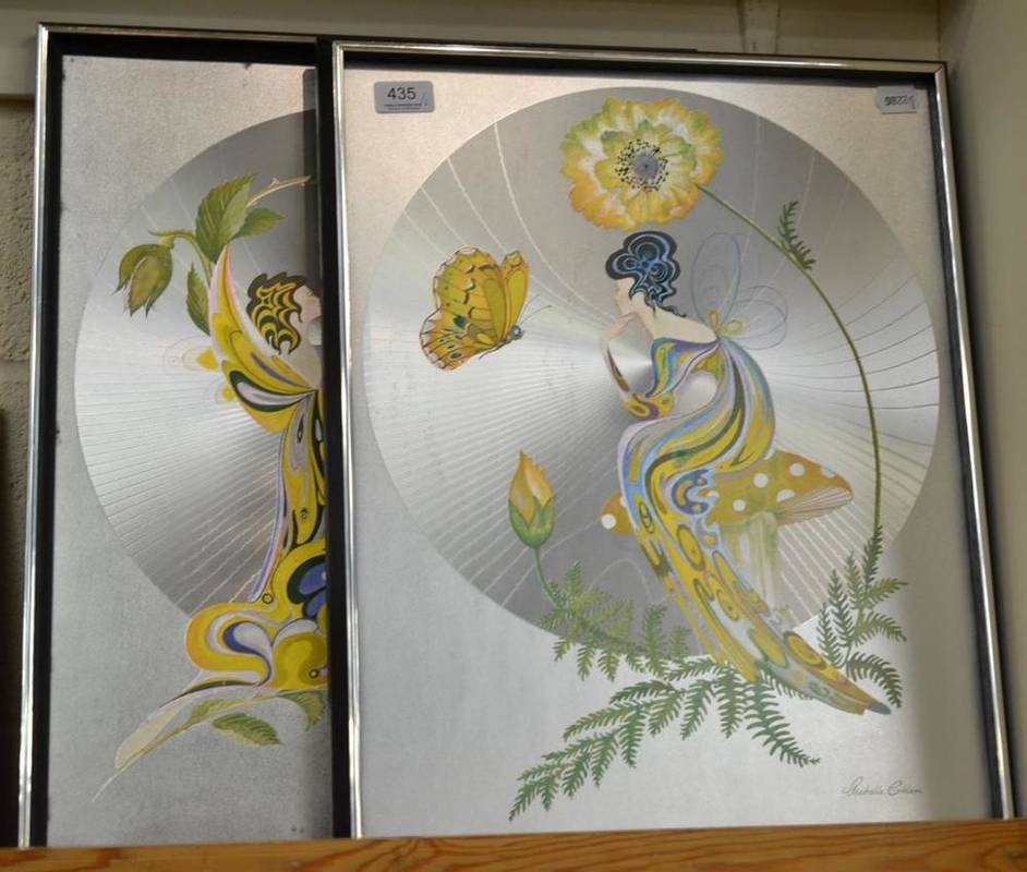 Lot 435 - Michelle Emblem foil pictures 'Rose Fairy' and 'Poppy Fairy'