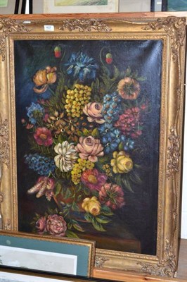 Lot 437 - 19th century framed still life oil on canvas