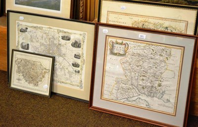 Lot 441 - Robert Morden - Map of Hampshire, hand coloured; a New Map of Hampshire, third edition corrected to