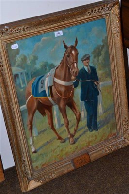 Lot 442 - W E Ware, a gilt-framed oil on canvas, study of a horse titled 'Marula', signed and dated 1953