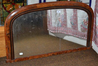 Lot 467 - A Victorian walnut framed overmantel mirror