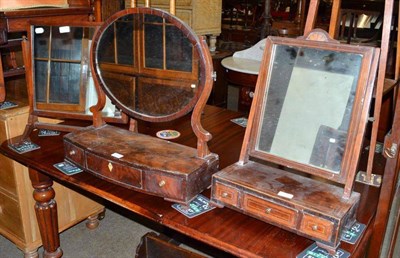 Lot 503 - Three 19th century mahogany toilet mirrors