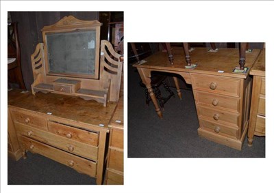 Lot 506 - A pine dressing table and desk