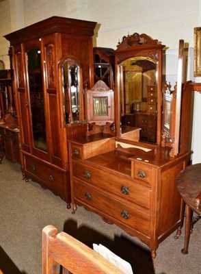 Lot 510 - An Art Nouveau three piece bedroom suite