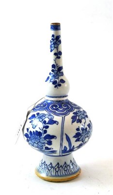 Lot 146 - A Chinese Porcelain Rose Water Bottle, Kangxi, with slender baluster neck, ovoid body and swept...