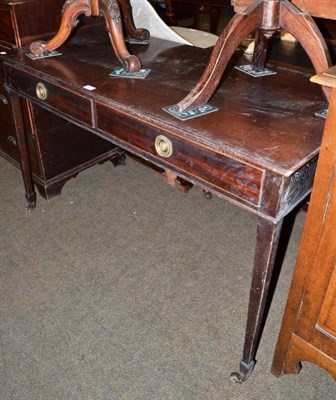 Lot 525 - A 19th century mahogany two drawer side table