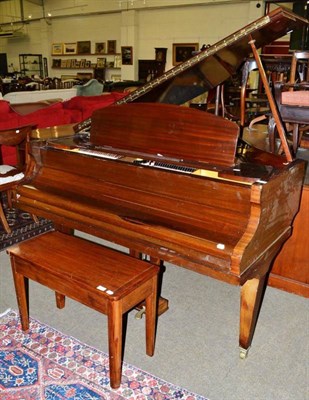 Lot 535 - Baby grand piano and stool by Challen