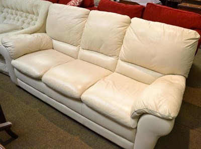 Lot 558 - Three seater 'Italsofa' in cream leather