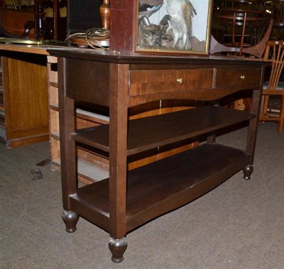 Lot 607 - A mahogany two drawer side table