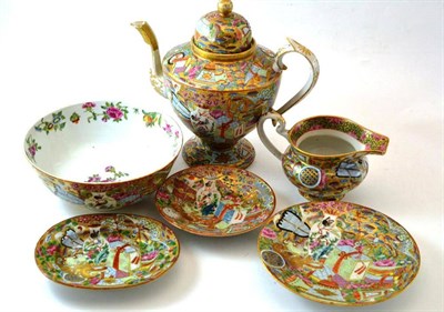 Lot 163 - A Cantonese Porcelain Part Tea Service, early 19th century, painted in famille rose enamels...