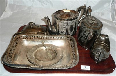 Lot 1 - Silver cream jug and assorted plate