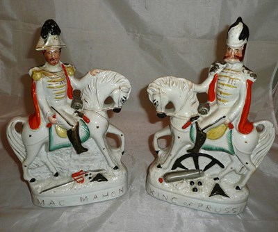 Lot 34 - Pair of Staffordshire figures Mac Mahon and King of Prussia