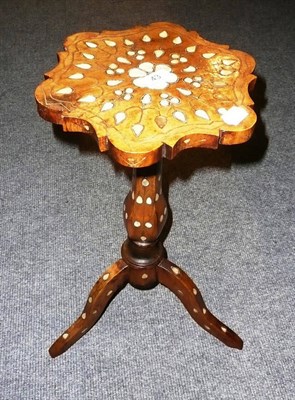 Lot 43 - An Ottoman inlaid tripod wine table, late 19th century
