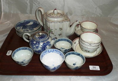 Lot 50 - A tray of Newhall china and blue and white wares