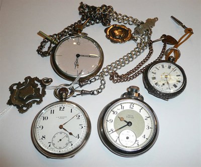 Lot 53 - Four assorted pocket watches and chains
