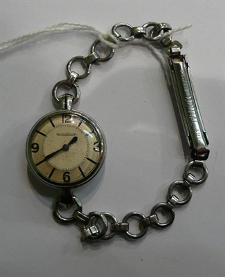 Lot 66 - A lady's steel wristwatch signed Jaeger Le Coultre