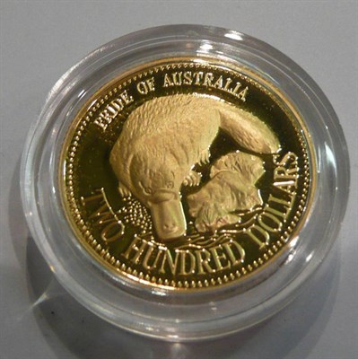 Lot 74 - Australia Gold Proof 200 Dollars 1990, (22ct gold) with certificate, in CofI, FDC