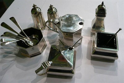 Lot 89 - Silver condiments and spoons