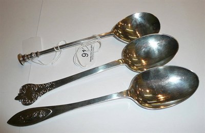 Lot 91 - Three silver spoons