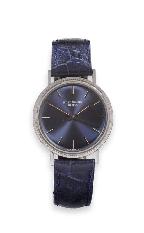 Lot 247 - An 18ct White Gold Automatic Centre Seconds Wristwatch, signed Patek Philippe, ref: 3569/3,...