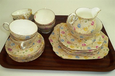 Lot 29 - Shelley Transfer printed six piece tea service