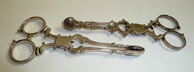 Lot 46 - Two pairs of silver sugar nips