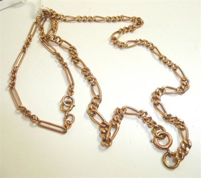 Lot 74 - A figaro chain and a figaro bracelet