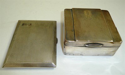 Lot 79 - Silver cigarette case and a silver box