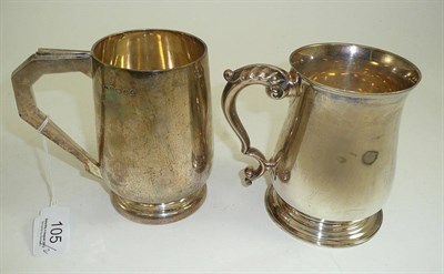 Lot 105 - Two silver tankards