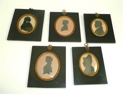 Lot 163 - Five framed silhouette portraits