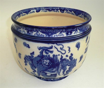 Lot 166 - A Royal Doulton ";Oyama"; pattern blue and white jardiniere