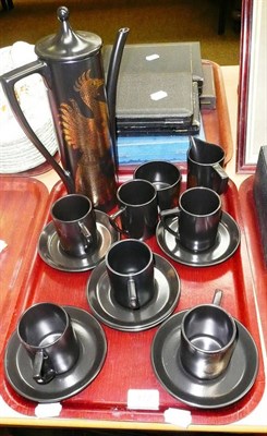 Lot 172 - A Portmeirion 'Phoenix' coffee service, coffee pot, six cups and saucers, milk jug and sugar bowl