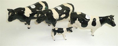 Lot 181 - Beswick Friesian Bull Ch. 'Coddington Hilt Bar', Another, Cow Ch. 'Claybury Leegwater' and...