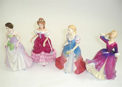 Lot 197 - Royal Doulton figures 'Jessica' HN3850; 'Pamela' HN3756; 'Sweet sixteen' HN3648 and 'Melissa'...