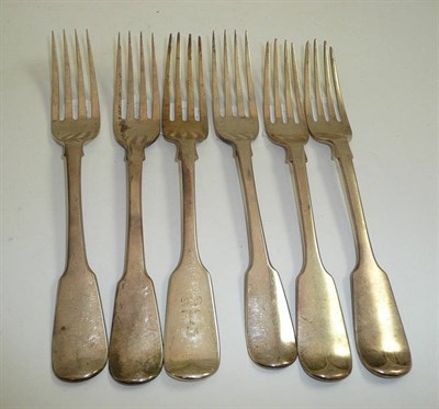 Lot 215 - Six Georgian and Victorian silver forks